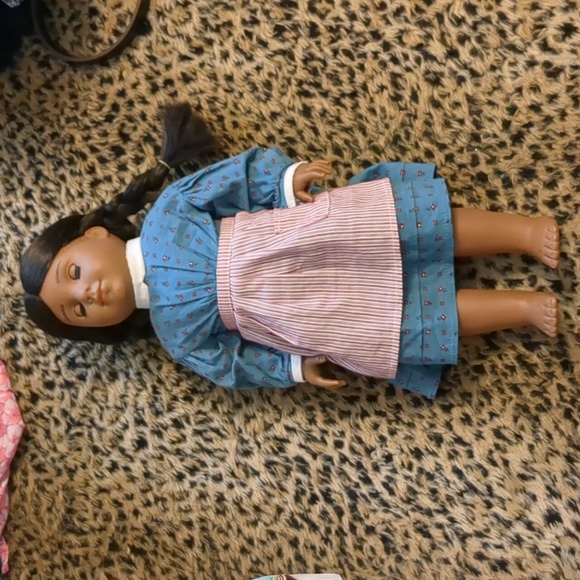 American Girl Doll with Dress and Apron